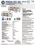 Hoshizaki PR93A-D2 Spec Sheet Hoshizaki PR93A-D2 Spec Sheet