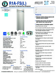 Hoshizaki R1A-FS Spec Sheet Hoshizaki R1A-FS Spec Sheet