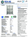 Hoshizaki R2A-HG Spec Sheet Hoshizaki R2A-HG Spec Sheet