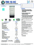 Hoshizaki RM-10-HC Spec Sheet Hoshizaki RM-10-HC Spec Sheet