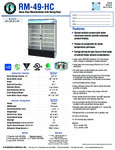 Hoshizaki RM-49-HC Spec Sheet Hoshizaki RM-49-HC Spec Sheet