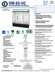 Hoshizaki RM-65-HC Spec Sheet Hoshizaki RM-65-HC Spec Sheet