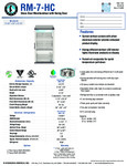 Hoshizaki RM-7-HC Spec Sheet Hoshizaki RM-7-HC Spec Sheet