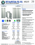 Hoshizaki Roll-Thru Refrigerator Spec Sheet Hoshizaki Roll-Thru Refrigerator Spec Sheet