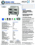 Hoshizaki SR48A-12D4 Spec Sheet Hoshizaki SR48A-12D4 Spec Sheet