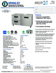 Hoshizaki UR60A-D2 Spec Sheet Hoshizaki UR60A-D2 Spec Sheet