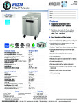 Hoshizaki WR27A Spec Sheet