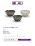 Front of The House DBO154DGP21 Kiln? 42 oz. Sage Oval Tall Porcelain Bowl - 4/Case Front of The House DBO154DGP21 Kiln? 42 oz. Sage Oval Tall Porcelain Bowl - 4/Case
