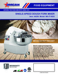 Single Fork Mixer Spec Sheet Single Fork Mixer Spec Sheet