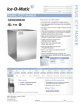 Ice-O-Matic Pearl Ice Maker Specsheet
