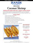Handy 0.88 oz. Coconut Breaded Shrimp Specsheet