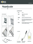 Boska Mozzarella Cutter Spec Sheet Boska Mozzarella Cutter Spec Sheet