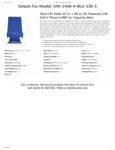 VESTIL LIFT TBL 4K 24X48 BLUE 230V 3P spec sheet VESTIL LIFT TBL 4K 24X48 BLUE 230V 3P spec sheet