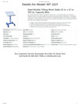 VESTIL MOBILE TLT WORK TBL 150 LB 22X21 spec sheet VESTIL MOBILE TLT WORK TBL 150 LB 22X21 spec sheet