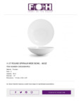 Front of The House DBO026WHP22 Spiral? 11 1/2White Round Porcelain Wide Bowl - 6/Case