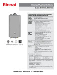 Rinnai I-Series Combi Boiler Specsheet Rinnai I-Series Combi Boiler Specsheet