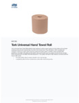 Tork Universal Natural Kraft 1-Ply Notched Paper Towel Roll, 800 Feet / Roll 
