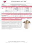 Tablecraft Wine Bucket Specsheet