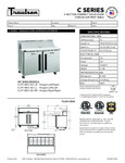 Traulsen C Series Forced-Air Prep Table Specsheet