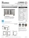 Traulsen C Series Undercounter Freezer Specsheet