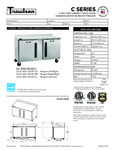 Traulsen C Series Undercounter Worktop Freezer Specsheet