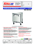 Turbo Air 902MUR24SN6 Spec Sheet Turbo Air 902MUR24SN6 Spec Sheet