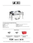FOH 5.75 qt Stackable Chafer Base Specsheet