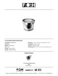 FOH 10.5 qt Soup Inset Specsheet FOH 10.5 qt Soup Inset Specsheet