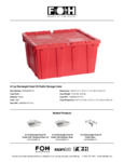 FOH 8.5 qt Chafer Storage Crate Specsheet