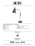 FOH T-Collection Single Heat Lamp Specsheet FOH T-Collection Single Heat Lamp Specsheet