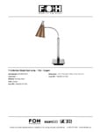 FOH T-Collection Single Heat Lamp Specsheet FOH T-Collection Single Heat Lamp Specsheet