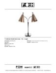 FOH T-Collection Double Heat Lamp Specsheet FOH T-Collection Double Heat Lamp Specsheet