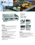 IMGA Imperial Range Griddle Spec Sheet IMGA Imperial Range Griddle Spec Sheet