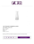 FOH ACF001CLT23 Carafe Specsheet FOH ACF001CLT23 Carafe Specsheet