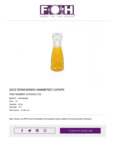 FOH ACF002CLT23 Carafe Specsheet FOH ACF002CLT23 Carafe Specsheet