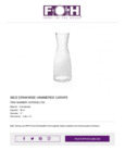 FOH ACF003CLT22 Carafe Specsheet FOH ACF003CLT22 Carafe Specsheet