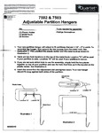 Adjustable Partition Hangers Specsheet Adjustable Partition Hangers Specsheet