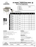 Advance Tabco 109FE Pot Sinks Spec Sheet