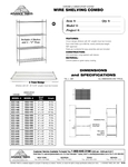 Advance Tabco Shelving Combos Spec Sheet Advance Tabco Shelving Combos Spec Sheet