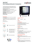 Alto-Shaam AR-7HT Specsheet