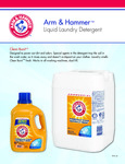 Arm & Hammer Clean Burst Liquid Laundry Detergent 5 Gal Spec Sheet