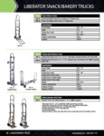 B&P MANUFACTURING SNACK FOOD DELIVERY HAND TRUCK spec sheet