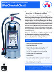 BADGER Extra Wet Chemical Class K Extinguishers Specsheet BADGER Extra Wet Chemical Class K Extinguishers Specsheet