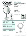 BE119CWH Conair Hospitality mirror spec sheet