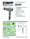 BGY6689 BaByliss Pro gray hair dryer spec sheet BGY6689 BaByliss Pro gray hair dryer spec sheet
