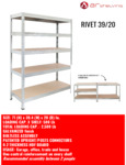 BOLTLESS GALVANIZED RIVET SHELVING 39X20 5 SHELF 71 INCH HEIGHT TR18S502KHFEZUS0_39_20 Spec Sheet BOLTLESS GALVANIZED RIVET SHELVING 39X20 5 SHELF 71 INCH HEIGHT TR18S502KHFEZUS0_39_20 Spec Sheet