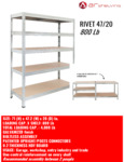 BOLTLESS GALVANIZED RIVET SHELVING HEAVY DUTY 47X20 5 SHELF 71 INCH HEIGHT TR18S502KHGEZUSA0_47_20 Spec Sheet BOLTLESS GALVANIZED RIVET SHELVING HEAVY DUTY 47X20 5 SHELF 71 INCH HEIGHT TR18S502KHGEZUSA0_47_20 Spec Sheet