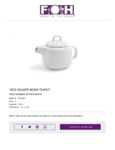 Front of the House BTP001WHP12_16oz_Square Mod Tea Pot Front of the House BTP001WHP12_16oz_Square Mod Tea Pot