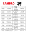 Cambro CamSquares FreshPro Storage Containers Spec Sheet