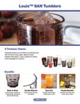 Carlisle Louis SAN Plastic Tumblers Specsheet